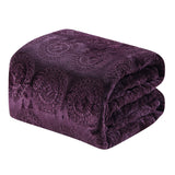 Ceasar Soft Plush Contemporary Embossed Collection All Season Throw 50"x60", Plum