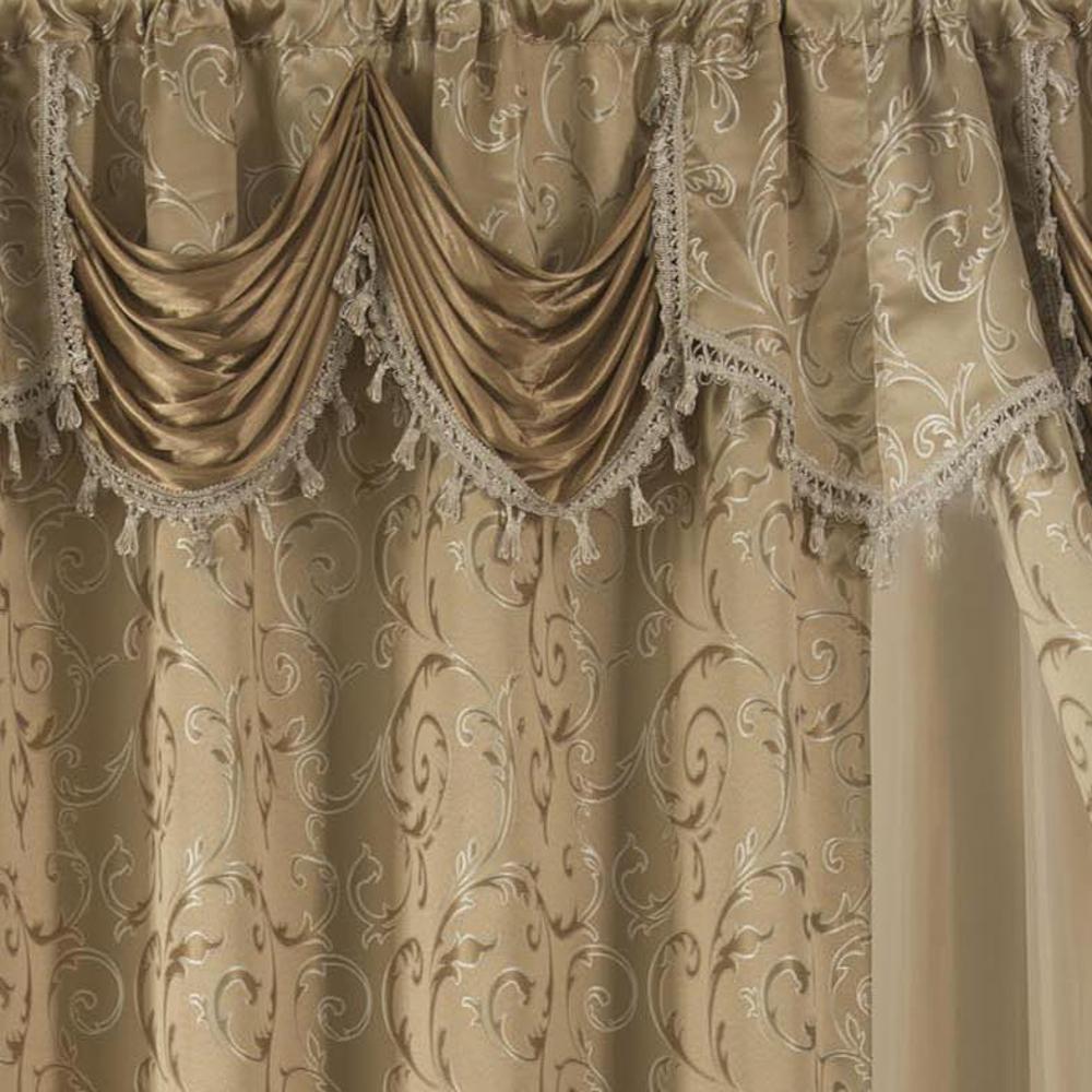 Franklin 2-Piece Rose Grommet Curtain 54" x 84" by Rt Designers Collection