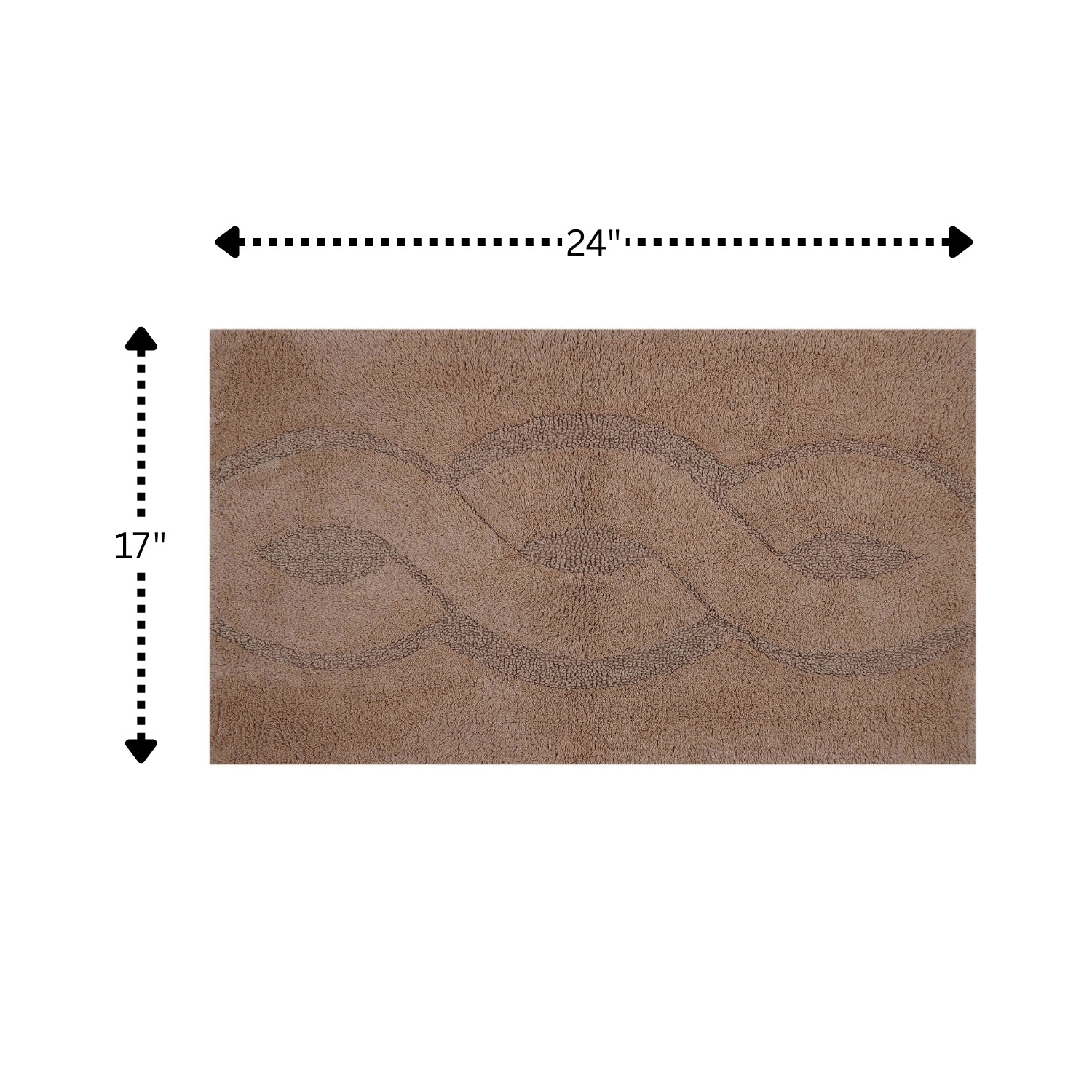 Beautiful Sculptured Chain Design Bath Rug With Anti Skid Latex Back Is Made Cotton Super Soft Natural
