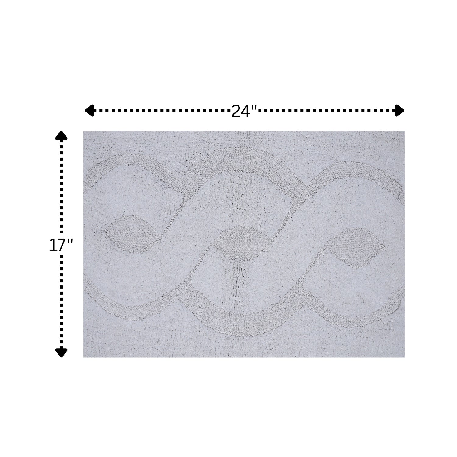 Beautiful Sculptured Chain Design Bath Rug With Anti Skid Latex Back  Made Cotton Super Soft White