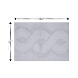 Beautiful Sculptured Chain Design Bath Rug With Anti Skid Latex Back  Made Cotton Super Soft White