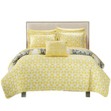 Chic Home Madrid Mirador Soft Medallion Reversible Bed In A Bag 8 Pieces Quilt Set Yellow