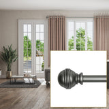Versailles Scencillo Circa Steel Heavy Duty Curtain Rod Set for Windows Antique Silver
