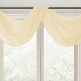 Celine Sheer 55 x 216 in. Sheer Curtain Scarf Valance Beige