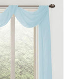 Celine Sheer 55 x 216 in. Sheer Curtain Scarf Valance Blue