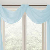 Celine Sheer 55 x 216 in. Sheer Curtain Scarf Valance Blue