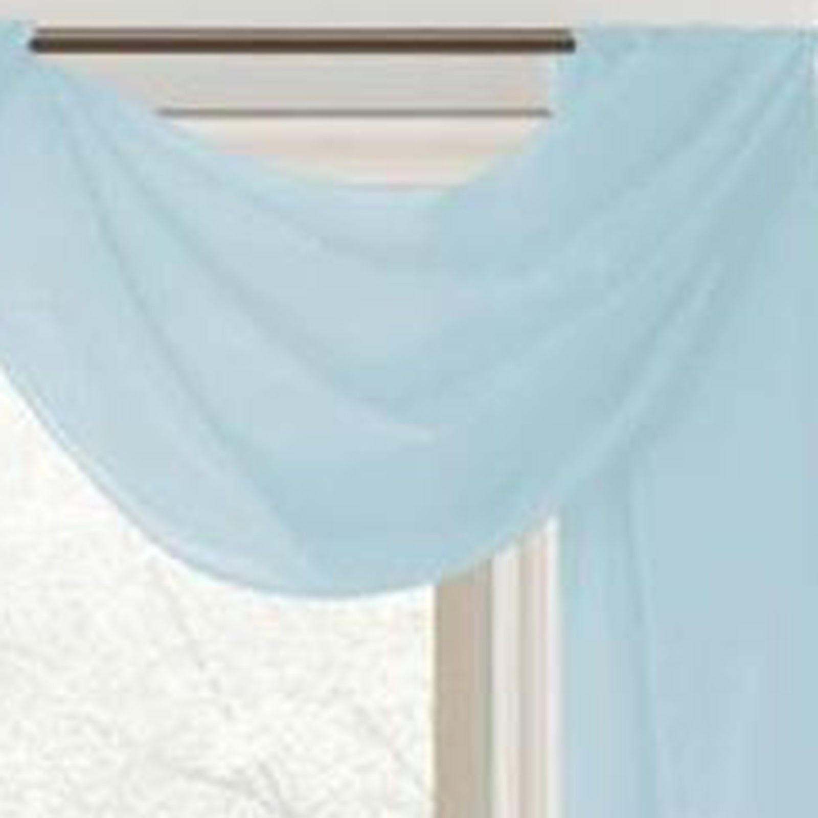 Celine Sheer 55 x 216 in. Sheer Curtain Scarf Valance Blue