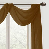 Celine Sheer 55 x 216 in. Sheer Curtain Scarf Valance Coffee