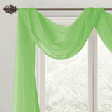Celine Sheer 55 x 216 in. Sheer Curtain Scarf Valance Neon Green