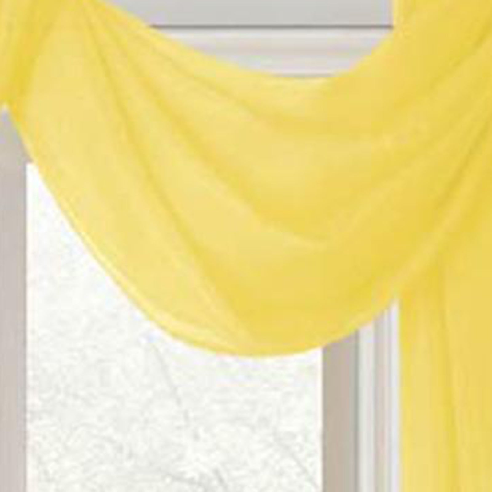 Celine Sheer 55 x 216 in. Sheer Curtain Scarf Valance Neon Yellow