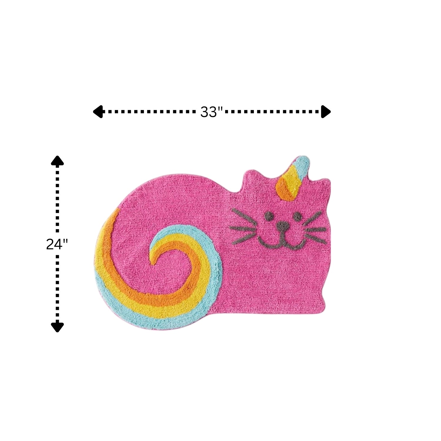 SKL Home Saturday Knight Ltd Meowgic Mythical Caticorn Shaped With High/Low Tufting Design Rug - 33x24", Multi