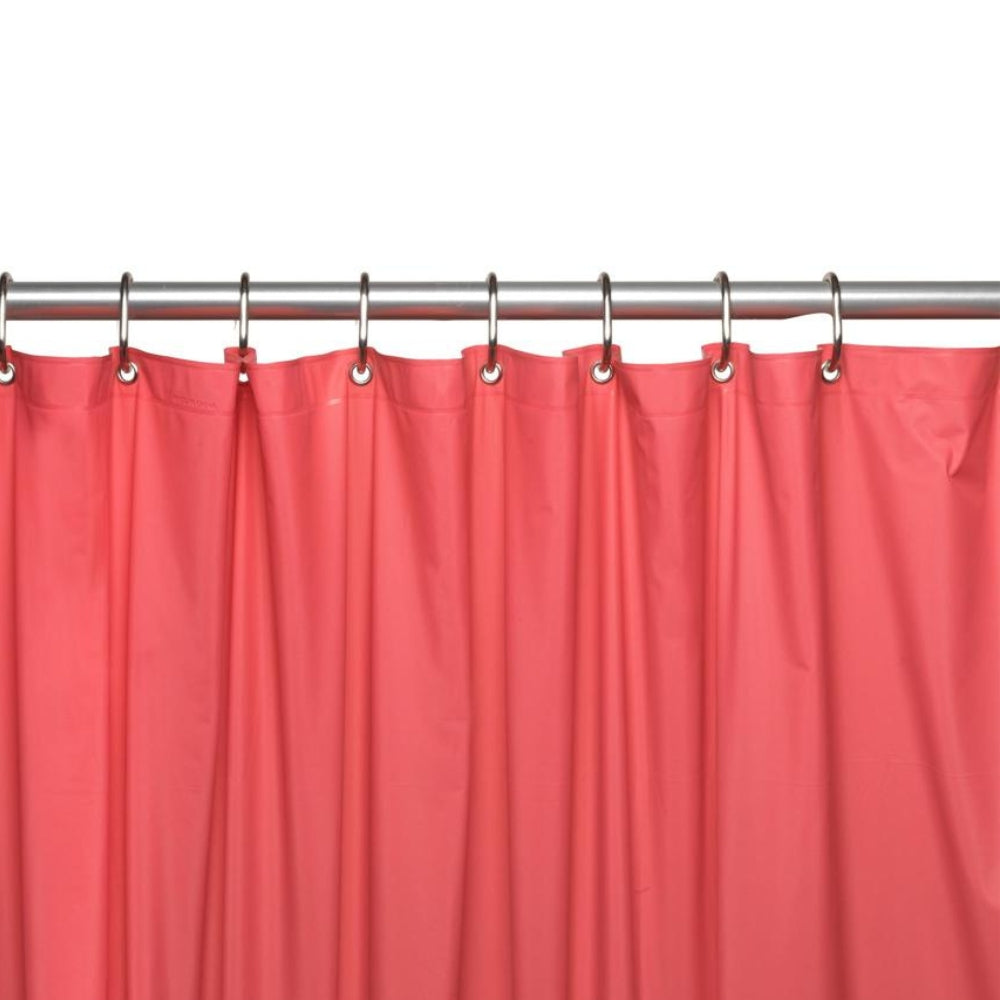 Carnation Home Fashions 3 Gauge Vinyl Shower Curtain Liner with Weighted Magnets and Metal Grommets - Rose 72x72"
