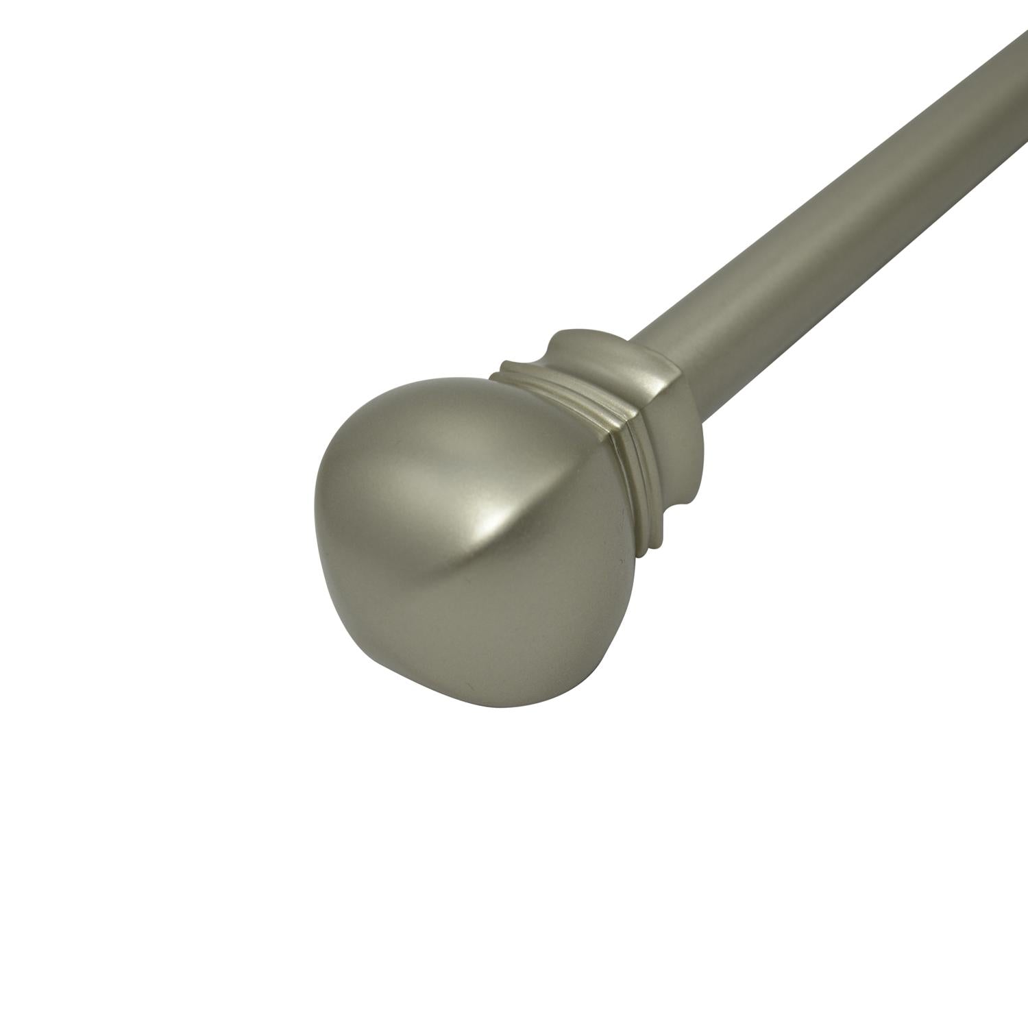 Versailles Vogue Steel Heavy Duty Curtain Rod Set for Windows with Ball Finial Pewter