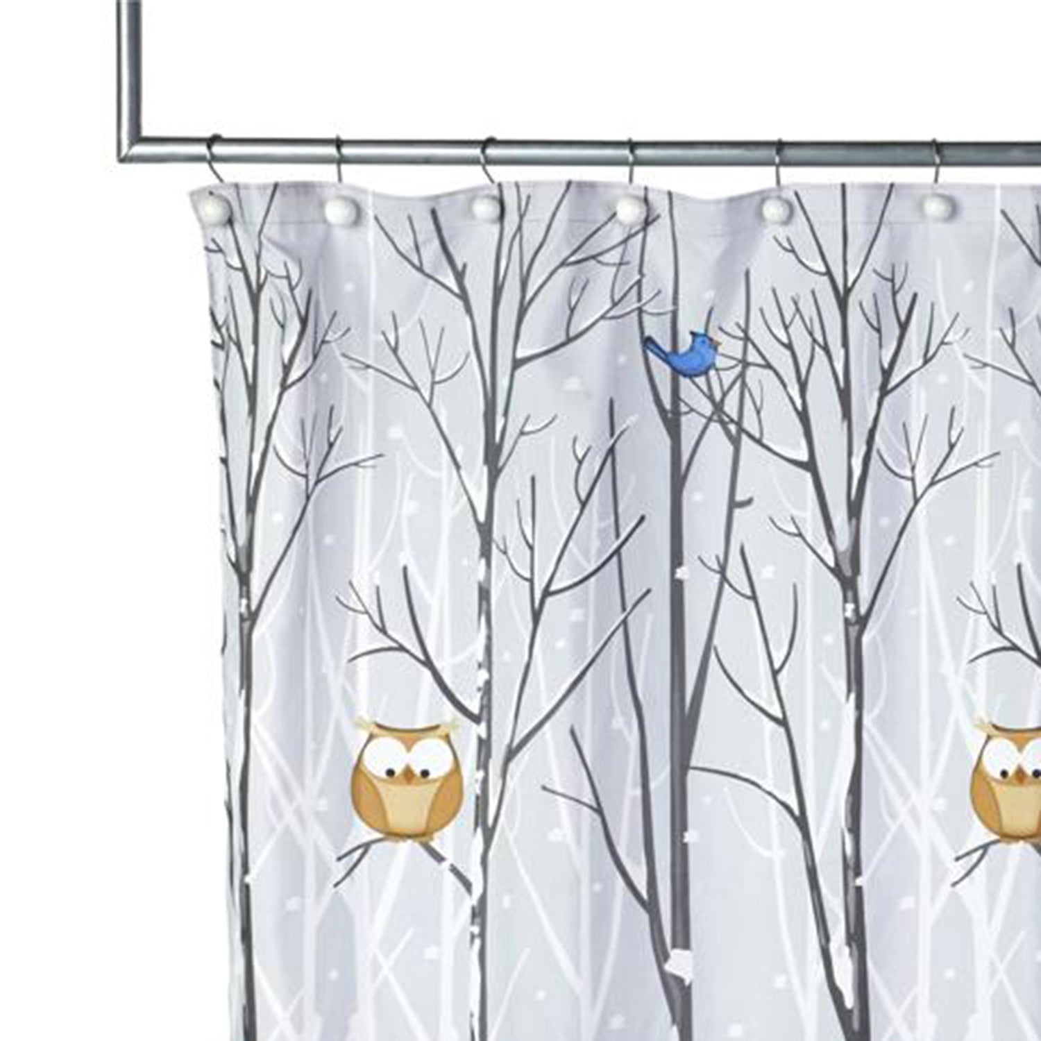 SKL Home Saturday Knight Ltd Winter Friends Shower Curtain - 70x72", Gray