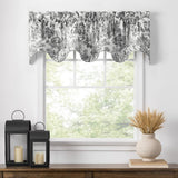 Ellis Curtain Victoria Park Toile High Quality Room Darkening Solid Color Lined Scallop Window Valance - 70 x16", Black