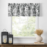 Ellis Curtain Victoria Park Toile Water Proof Room Darkening Blackout Tailored Window Valance - 70 x 12" Black