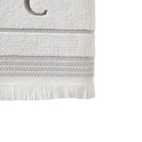 SKL Home By Saturday Knight Ltd Casual Monogram Bath Towel C - 28X54", White