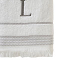 SKL Home By Saturday Knight Ltd Casual Monogram Bath Towel L - 28X54", White
