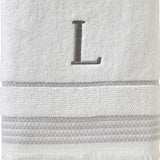 SKL Home By Saturday Knight Ltd Casual Monogram Bath Towel L - 28X54", White