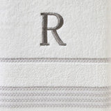SKL Home By Saturday Knight Ltd Casual Monogram Bath Towel R - 28X54", White