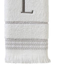 SKL Home By Saturday Knight Ltd Casual Monogram Hand Towel Set L - 2-Count - 16X26", White