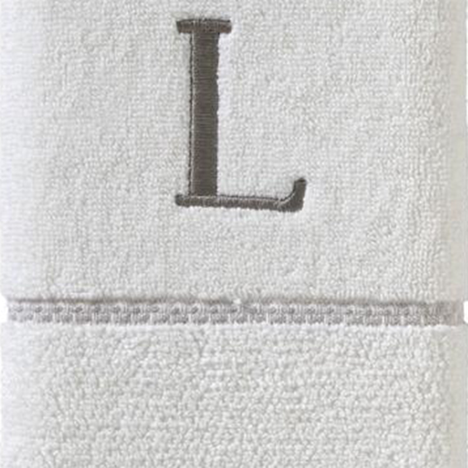 SKL Home By Saturday Knight Ltd Casual Monogram Hand Towel Set L - 2-Count - 16X26", White