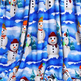 Plazatex Holiday White Snowman Design Micro Plush Throw Blanket - 50x60", Multicolor
