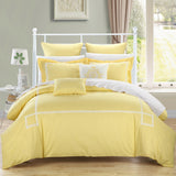 Chic Home Woodford Elegant Microfiber Embroidered 11 Pieces Comforter Bed In A Bag Set Yellow
