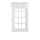 Ellis Stacey 1.5" Rod Pocket High Quality Fabric Solid Color Window Ruffled Filler Valance 54"x13" White