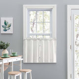 Ellis Stacey 1.5" Rod Pocket High Quality Fabric Solid Color Window Tailored Tier Pair Ice Cream