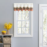 Ellis Curtain 70% Polyester 30% Cotton Tuscan Hills Grapevine and Check Pattern Window Valance 60" x 12" Red
