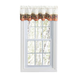 Ellis Curtain 70% Polyester 30% Cotton Tuscan Hills Grapevine and Check Pattern Window Valance 60" x 12" Red