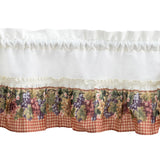 Ellis Curtain 70% Polyester 30% Cotton Grapevine and Check Pattern Tuscan Hills Window Tiers Red