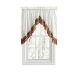 Ellis Curtain 70% Polyester 30% Cotton Tuscan Hills Grapevine and Check Pattern Window Swag 60" x 35" Red