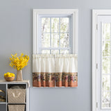 Ellis Curtain 70% Polyester 30% Cotton Grapevine and Check Pattern Tuscan Hills Window Tiers Red