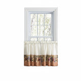 Ellis Curtain 70% Polyester 30% Cotton Grapevine and Check Pattern Tuscan Hills Window Tiers Red
