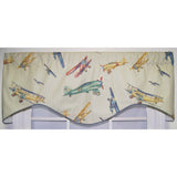 RLF Home Air Show Cornice 100% Cotton with Fully Lined 3" Rod Pocket Valnance for Windows 50" x 17" Antique