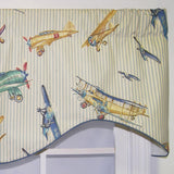 RLF Home Air Show Cornice 100% Cotton with Fully Lined 3" Rod Pocket Valnance for Windows 50" x 17" Antique