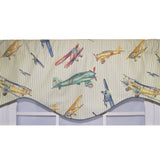 RLF Home Air Show Cornice 100% Cotton with Fully Lined 3" Rod Pocket Valnance for Windows 50" x 17" Antique