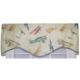 RLF Home Air Show Cornice 100% Cotton with Fully Lined 3" Rod Pocket Valnance for Windows 50" x 17" Antique
