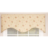 RLF Home Hillside Corded Cornice 100% Cotton with Fully Lined 3" Rod Pocket Valnance for Windows 50" x 17" Natural