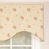 RLF Home Hillside Corded Cornice 100% Cotton with Fully Lined 3" Rod Pocket Valnance for Windows 50" x 17" Natural