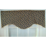 RLF Home Fenia Cornice 100% Cotton with Fully Lined 3" Rod Pocket Valnance for Windows 50" x 17" Blue