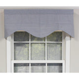 RLF Home Cornice Stylish Classic Small Check Croswell Window Valance 3" Rod Pocket 50" X 17" Blue