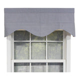 RLF Home Cornice Stylish Classic Small Check Croswell Window Valance 3" Rod Pocket 50" X 17" Blue