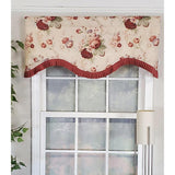 RLF Home Norfolk Ruffled Cornice 100% Cotton with Fully Lined 3" Rod Pocket Valnance for Windows 50" x 17" Natural