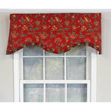 RLF Home Norwell Ruffled Cornice  100% Cotton with Fully Lined 3" Rod Pocket Valnance for Windows 50" x 17" Red