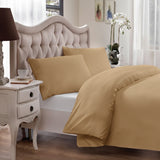 Brielle Home 100% Premium 250 TC Modal Bedding Collection Sateen Duvet Cover 90" x 98" and Two 20" x 26" Shams Set Full/Queen Camel