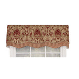 RLF Home Chenille Fabric with Damask Motive Paisley Dream Glory Valance 3" Rod Pocket 50" x 16" Claret