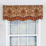 RLF Home Chenille Fabric with Damask Motive Paisley Dream Glory Valance 3" Rod Pocket 50" x 16" Gold/Bronze